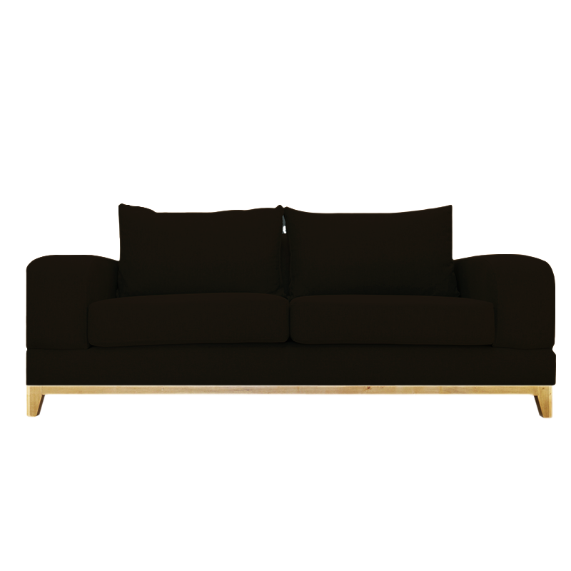SOFA BASALTO CHENILLE TIPO LINO NEGRO 3 CUERPOS - 1