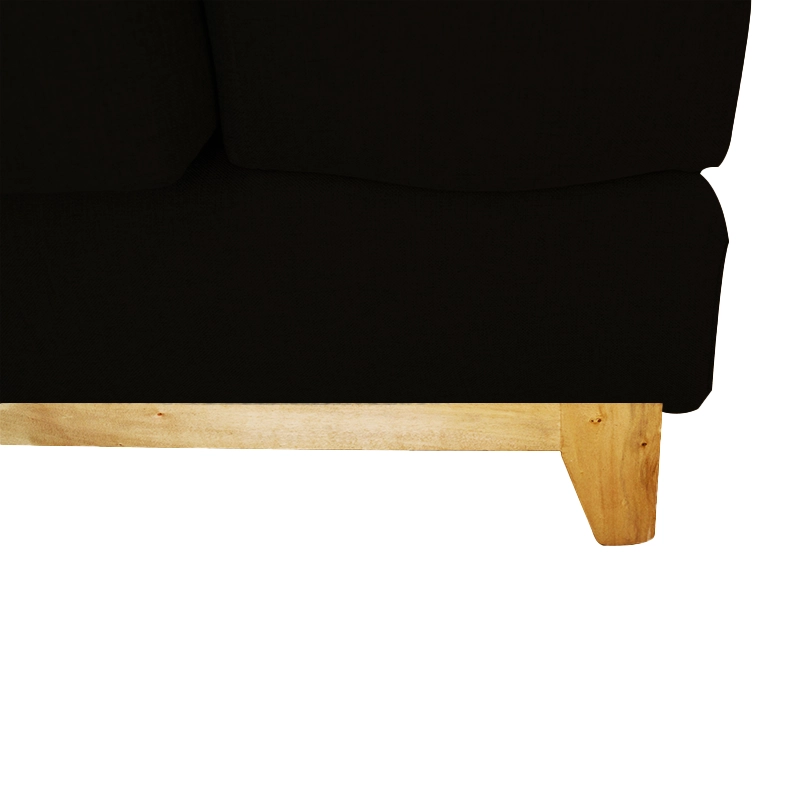 SOFA BASALTO CHENILLE TIPO LINO NEGRO 3 CUERPOS - 3