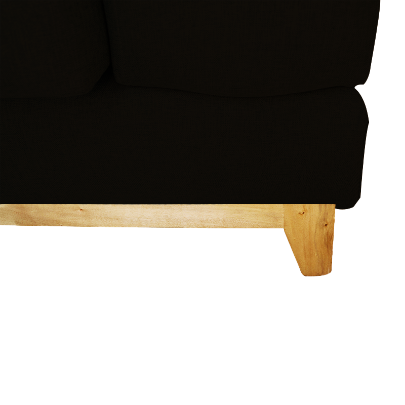 SOFA BASALTO CHENILLE TIPO LINO NEGRO 3 CUERPOS - 3