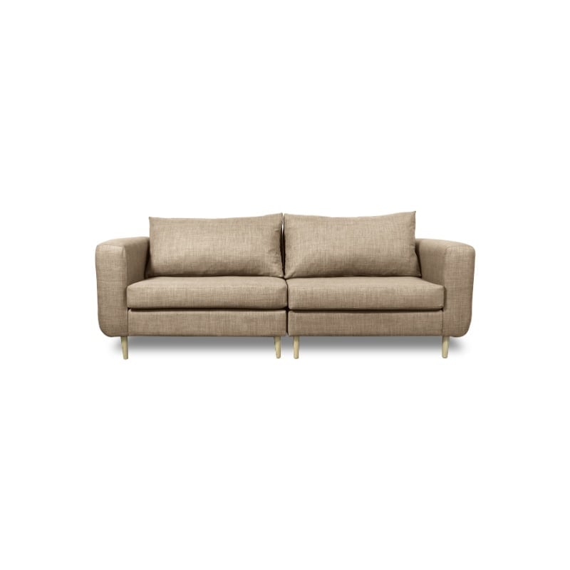 SOFA BOLLEN CHENILLE TIPO LINO BEIGE 3 CUERPOS - 1