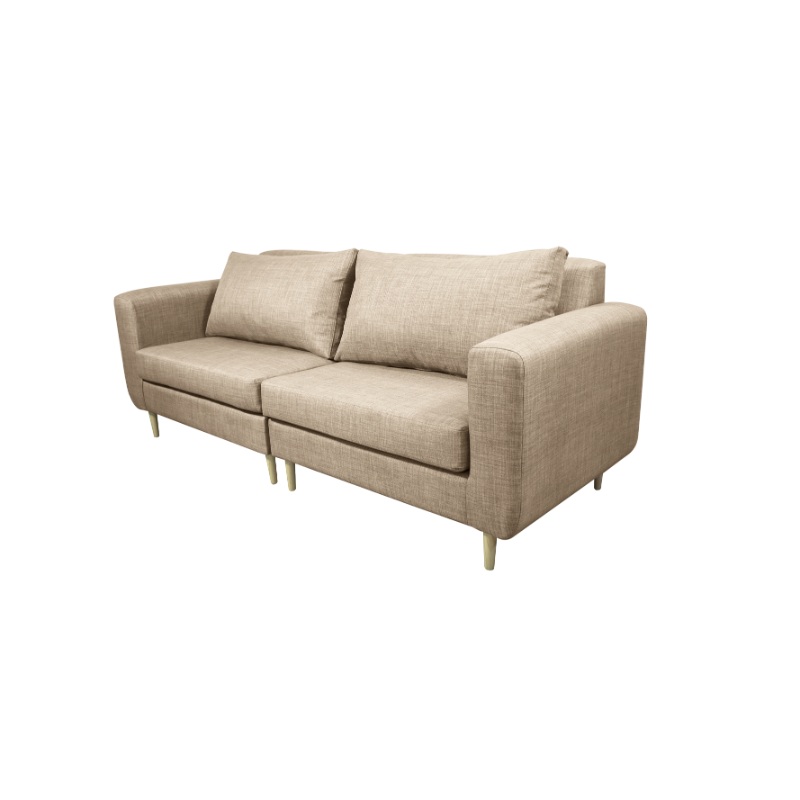 SOFA BOLLEN CHENILLE TIPO LINO BEIGE 3 CUERPOS - 2