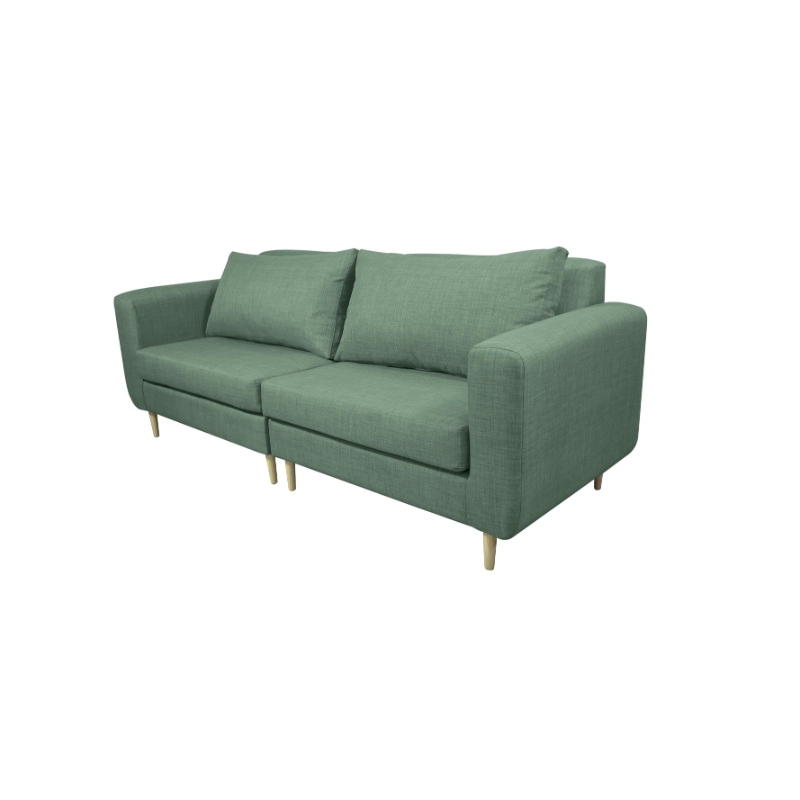 SOFA BOLLEN CHENILLE TIPO LINO VERDE 3 CUERPOS - 2