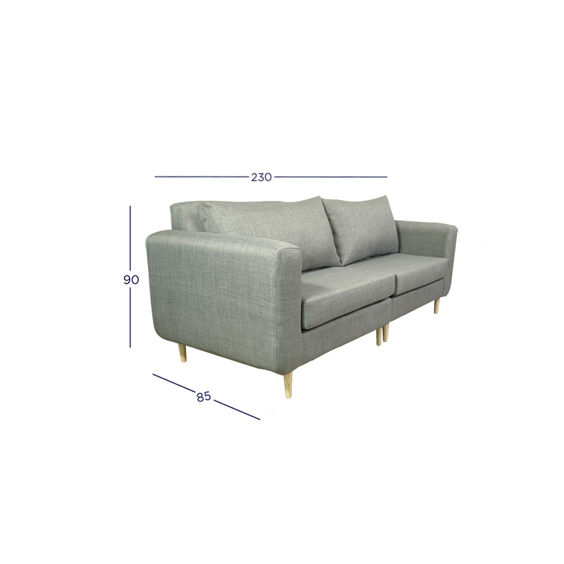 SOFA BOLLEN CHENILLE TIPO LINO VERDE 3 CUERPOS - 4