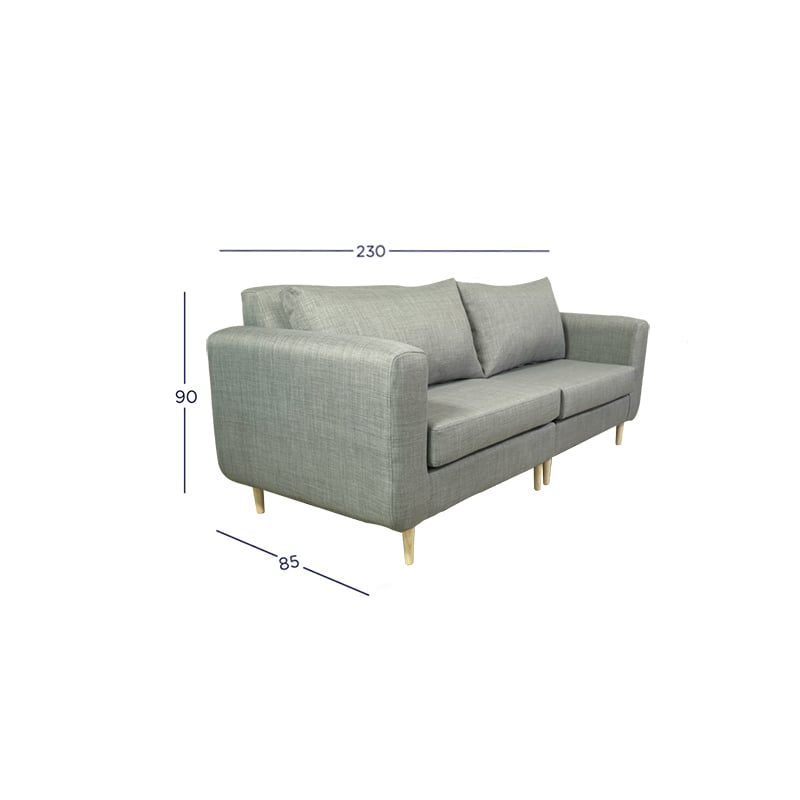 SOFA BOLLEN CHENILLE TIPO LINO ROJO 3 CUERPOS - 4