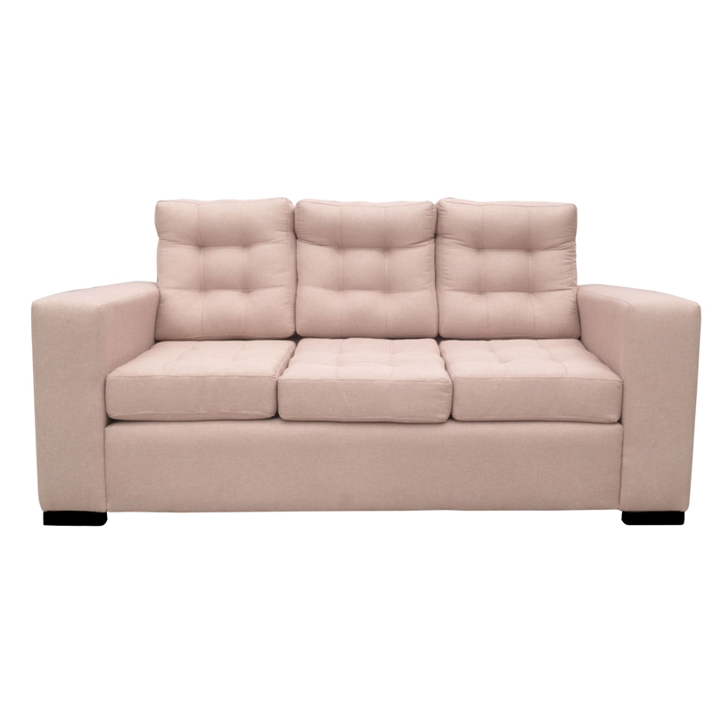 SOFA ANTU CHENILLE TIPO LINO BEIGE 3 CUERPOS - 1
