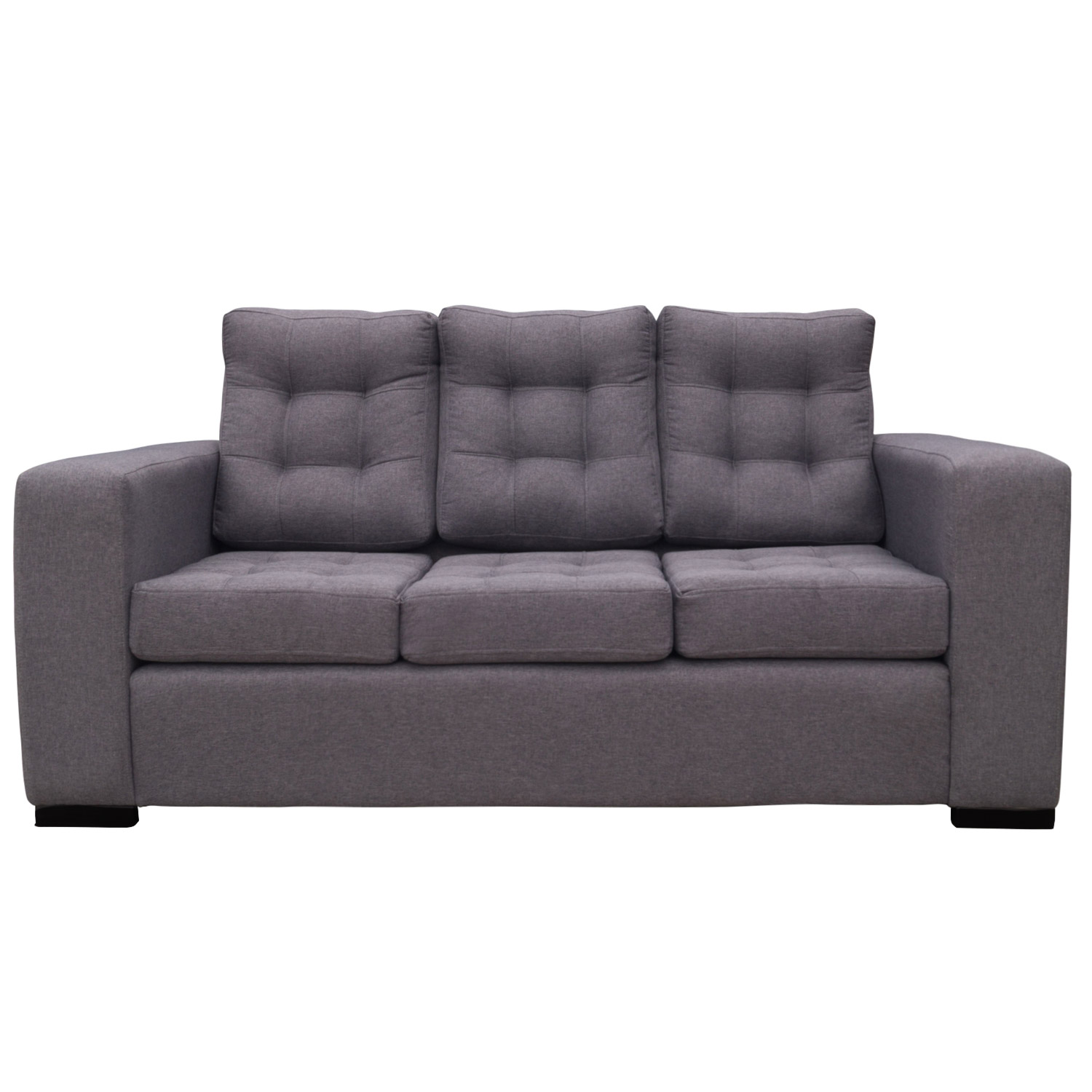 SOFA ANTU CHENILLE TIPO LINO GRIS 3 CUERPOS - 1