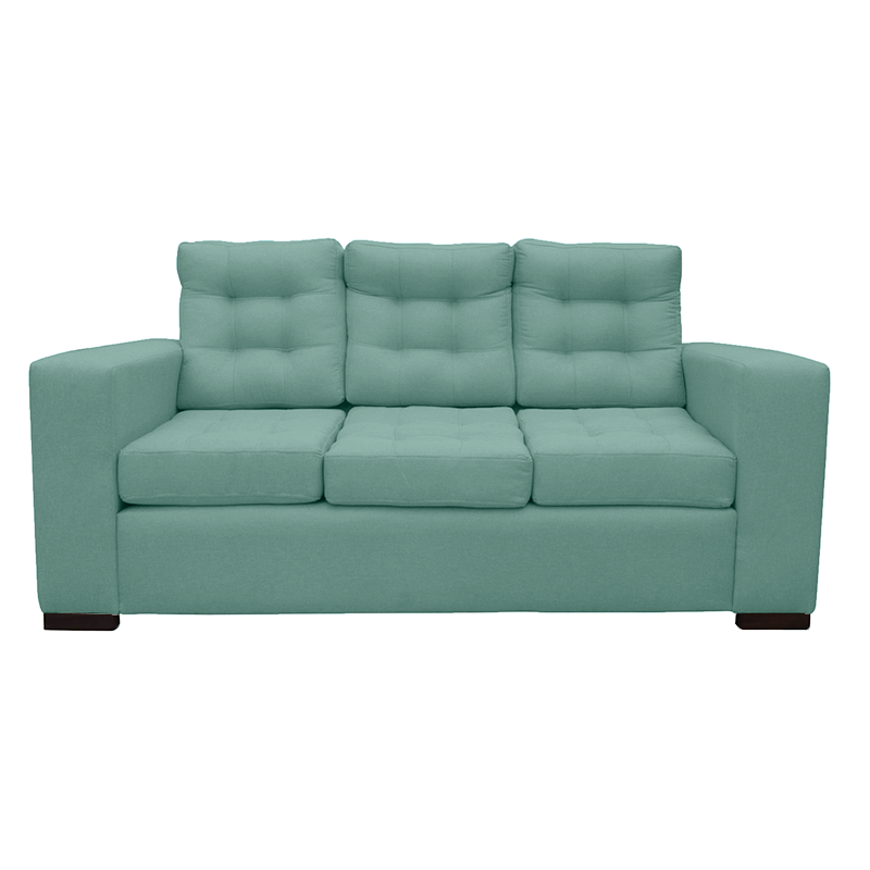 SOFA ANTU CHENILLE TIPO LINO VERDE 3 CUERPOS - 1