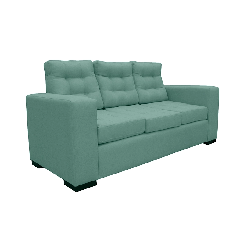 SOFA ANTU CHENILLE TIPO LINO VERDE 3 CUERPOS - 2