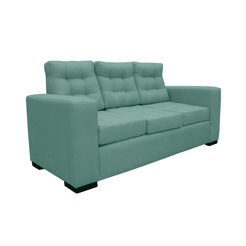 SOFA ANTU CHENILLE TIPO LINO VERDE 3 CUERPOS - 2