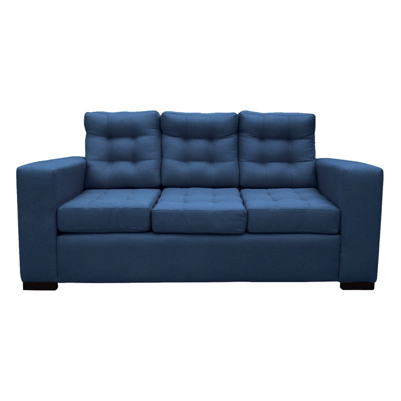 SOFA ANTU CHENILLE TIPO LINO AZUL 3 CUERPOS - 1
