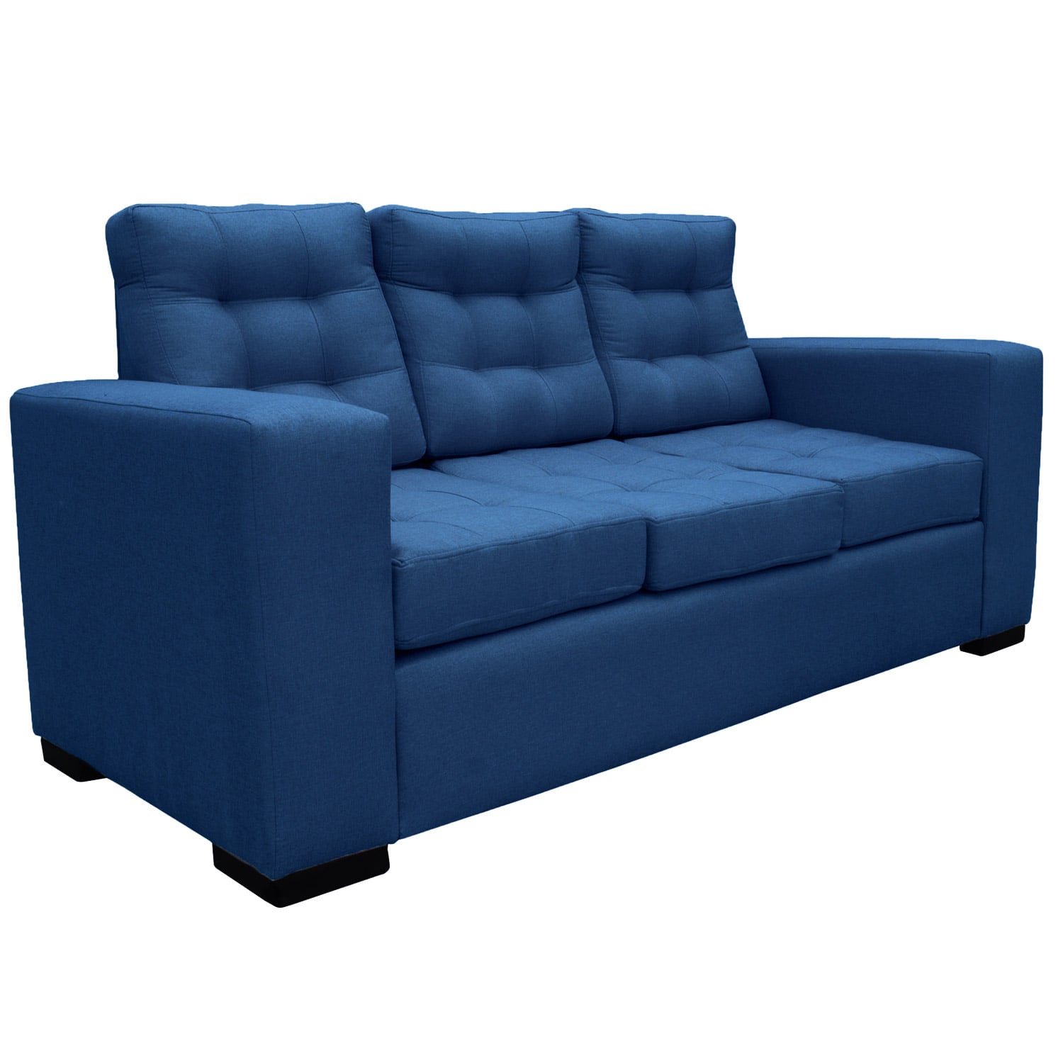 SOFA ANTU CHENILLE TIPO LINO AZUL 3 CUERPOS - 2