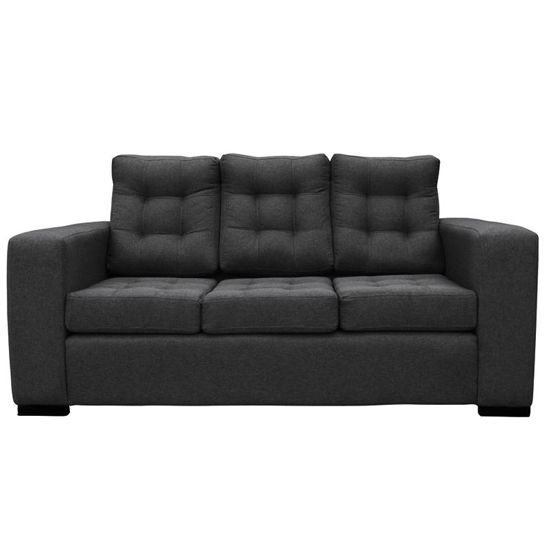 SOFA ANTU CHENILLE TIPO LINO GRAFITO 3 CUERPOS - 1