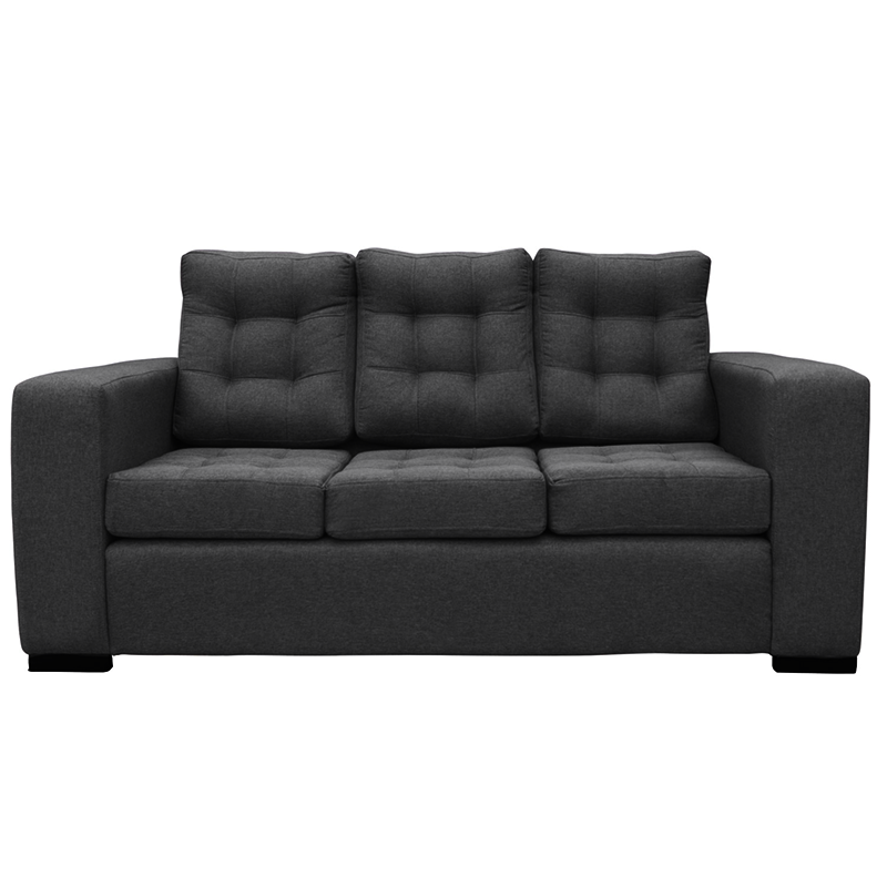SOFA ANTU CHENILLE TIPO LINO GRAFITO 3 CUERPOS - 1