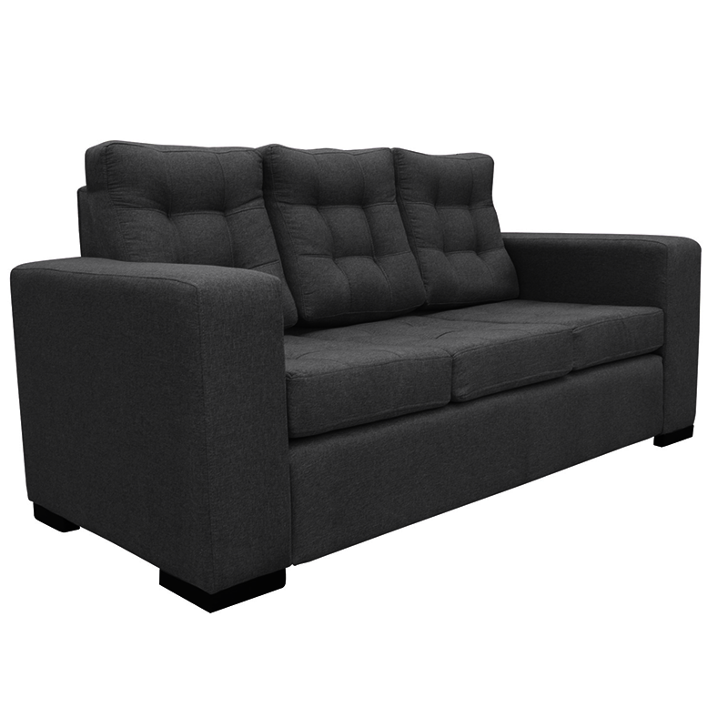 SOFA ANTU CHENILLE TIPO LINO GRAFITO 3 CUERPOS - 2