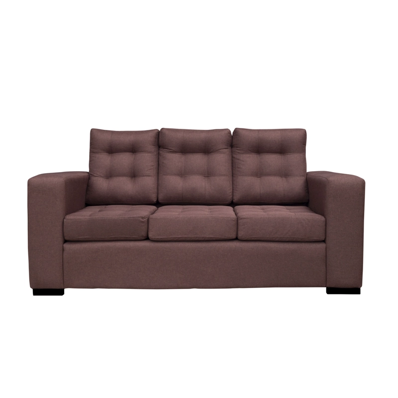 SOFA ANTU CHENILLE TIPO LINO CAFE 3 CUERPOS - 1