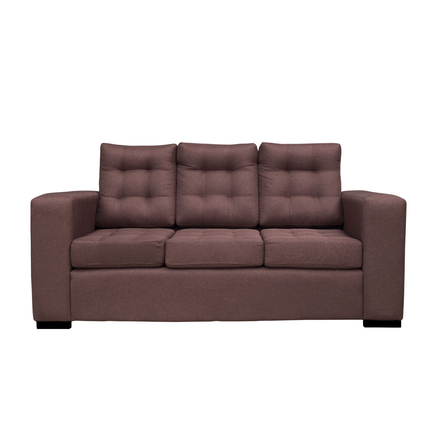 SOFA ANTU CHENILLE TIPO LINO CAFE 3 CUERPOS - 1