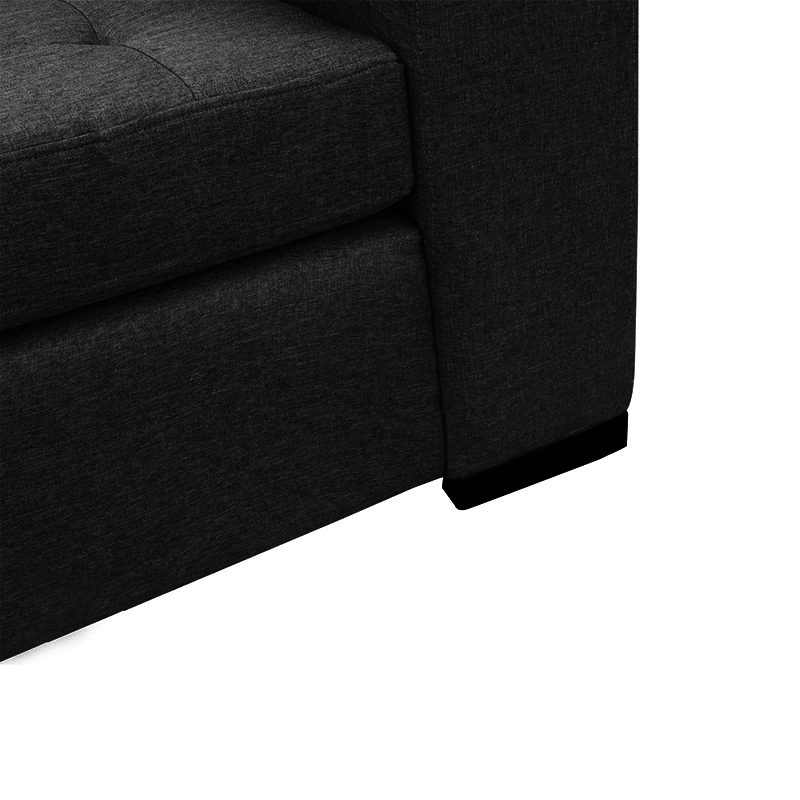 SOFA ANTU CHENILLE TIPO LINO NEGRO 3 CUERPOS - 3