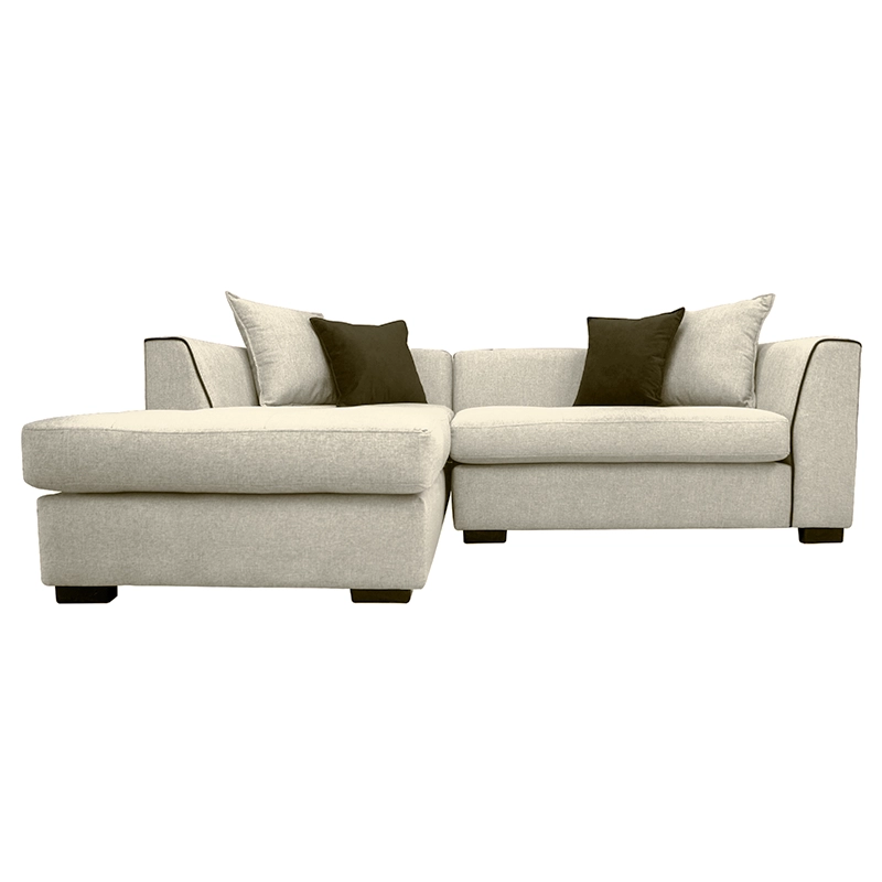 SECCIONAL VALENCIA CHENILLE TIPO LINO BEIGE  3 CUERPOS - 1