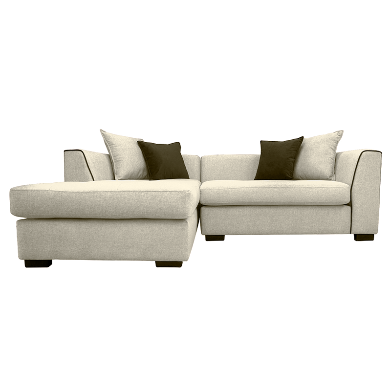 SECCIONAL VALENCIA CHENILLE TIPO LINO BEIGE 3 CUERPOS - 1