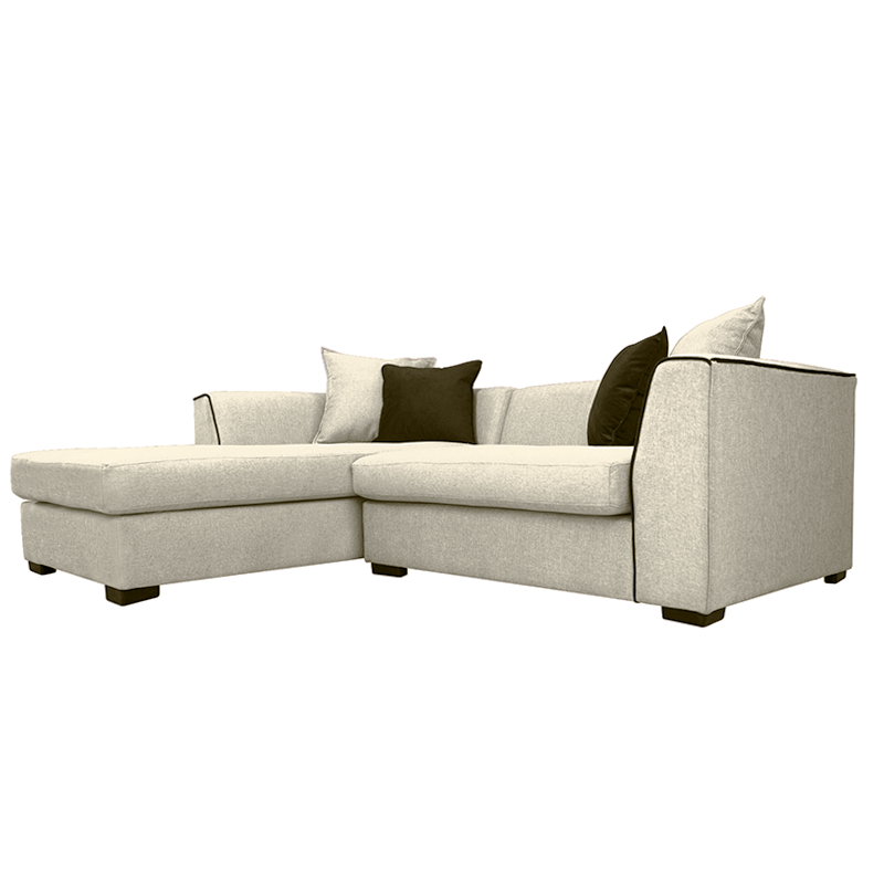 SECCIONAL VALENCIA CHENILLE TIPO LINO BEIGE 3 CUERPOS - 2