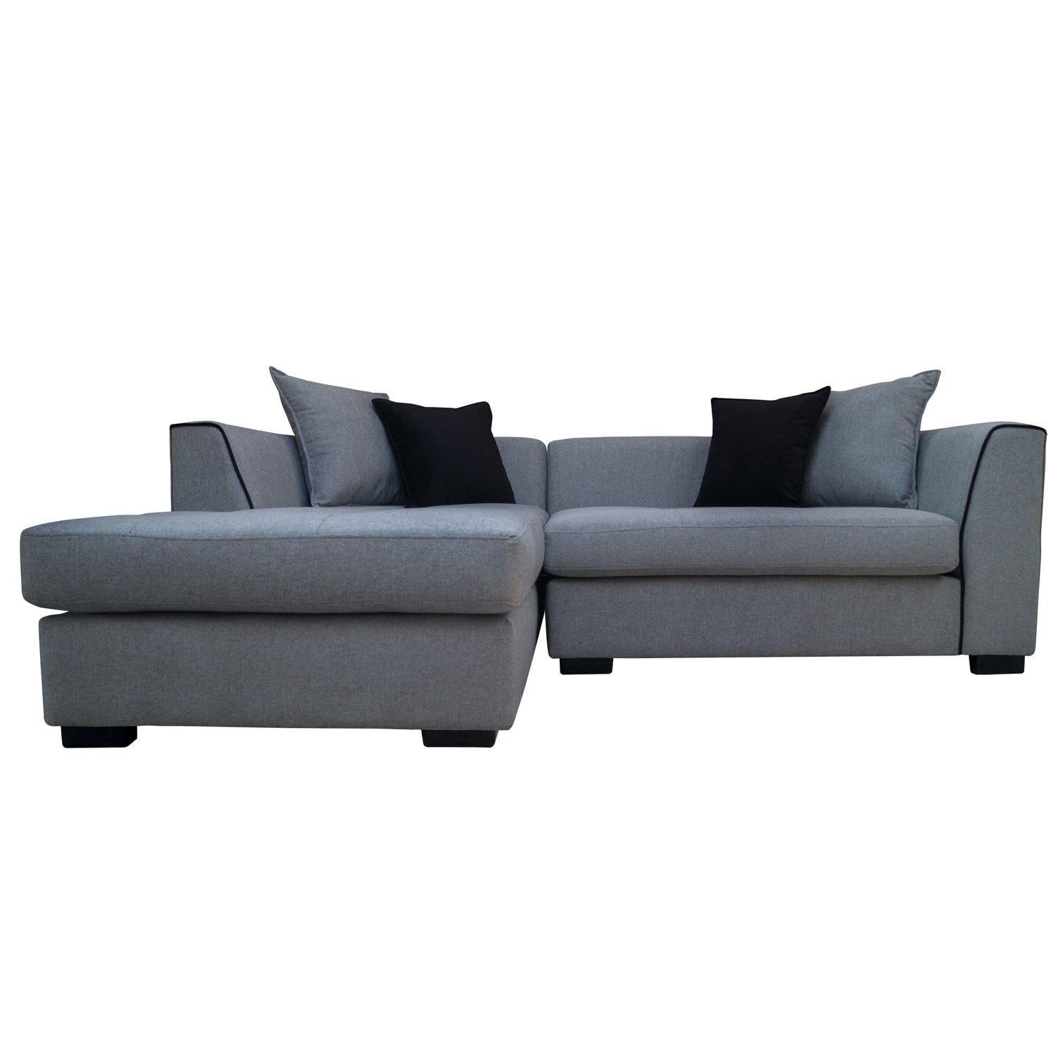SECCIONAL VALENCIA CHENILLE TIPO LINO GRIS 3 CUERPOS - 1