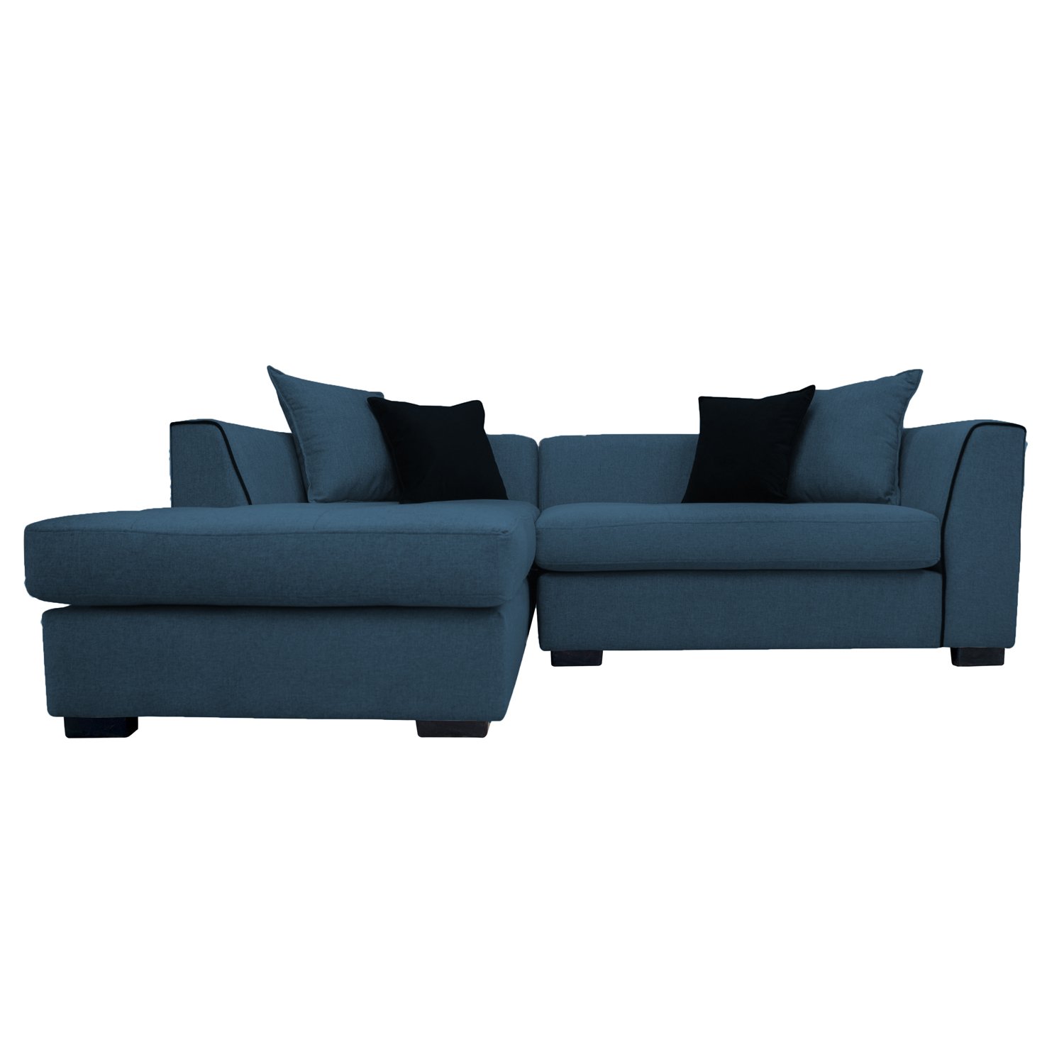 SECCIONAL VALENCIA CHENILLE TIPO LINO AZUL 3 CUERPOS - 1
