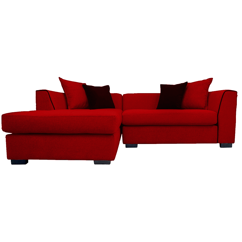 SECCIONAL VALENCIA CHENILLE TIPO LINO ROJO 3 CUERPOS - 1