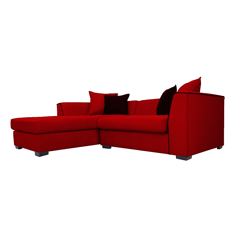 SECCIONAL VALENCIA CHENILLE TIPO LINO ROJO 3 CUERPOS - 2