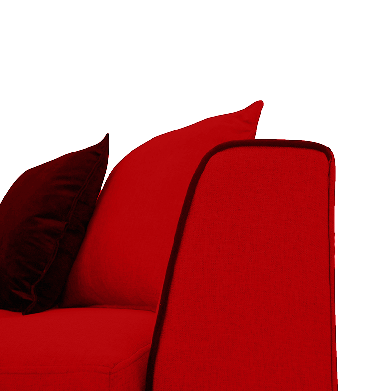 SECCIONAL VALENCIA CHENILLE TIPO LINO ROJO 3 CUERPOS - 3
