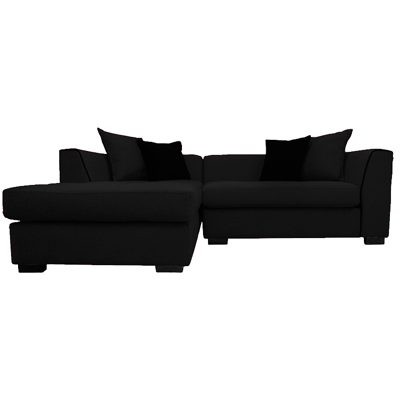 SECCIONAL VALENCIA CHENILLE TIPO LINO NEGRO 3 CUERPOS - 1