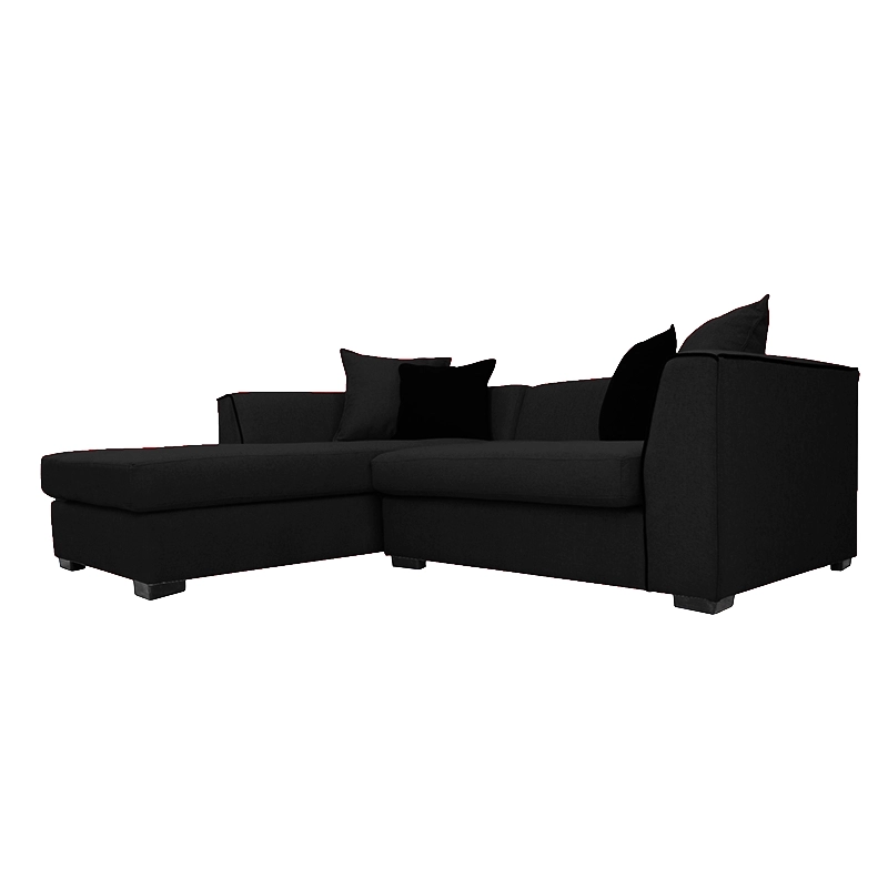 SECCIONAL VALENCIA CHENILLE TIPO LINO NEGRO 3 CUERPOS - 2