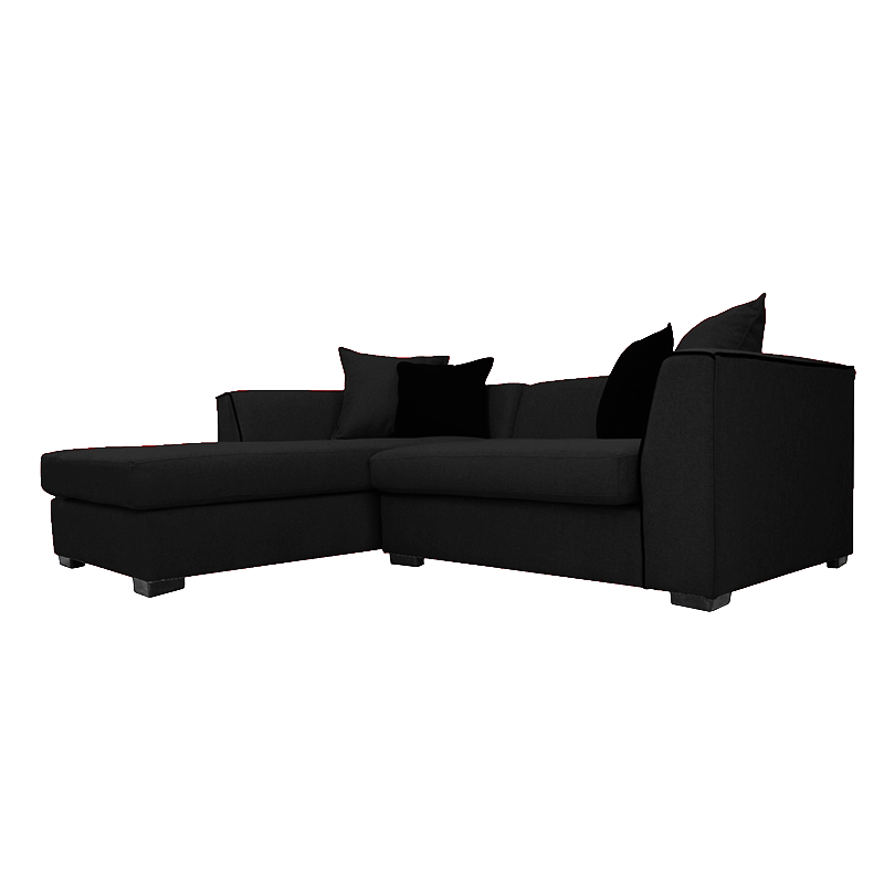 SECCIONAL VALENCIA CHENILLE TIPO LINO NEGRO 3 CUERPOS - 2
