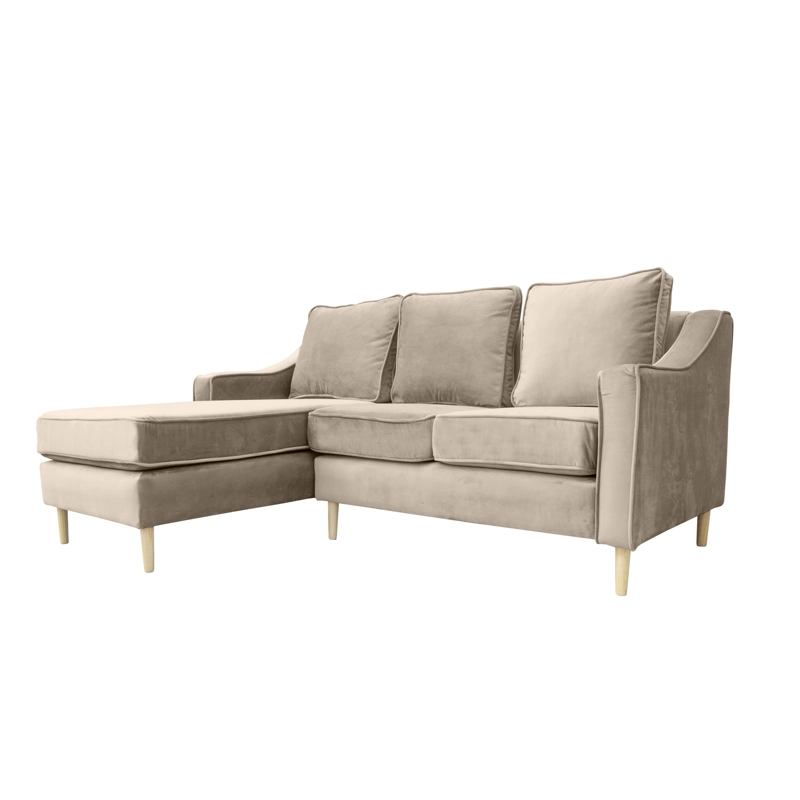 SECCIONAL BARCELONA FELPA BEIGE  3 CUERPOS - 2