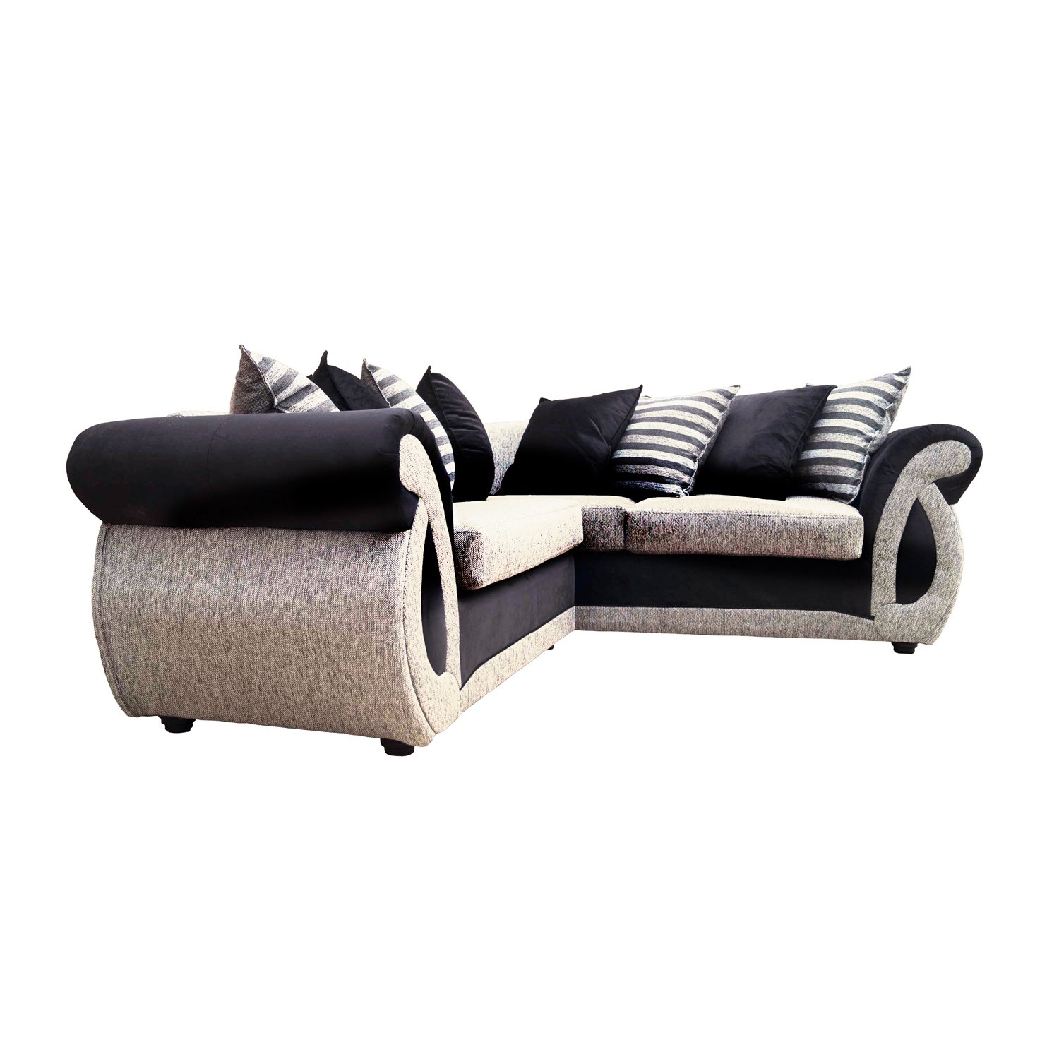 SECCIONAL DOMINGA CHENILLE TIPO LINO BEIGE 3 CUERPOS - 2