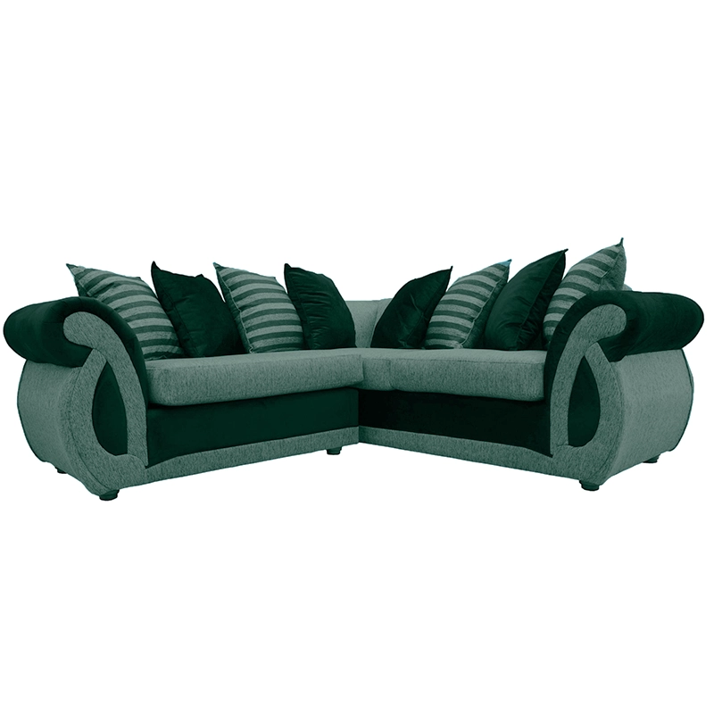 SECCIONAL DOMINGA CHENILLE TIPO LINO VERDE 3 CUERPOS - 1