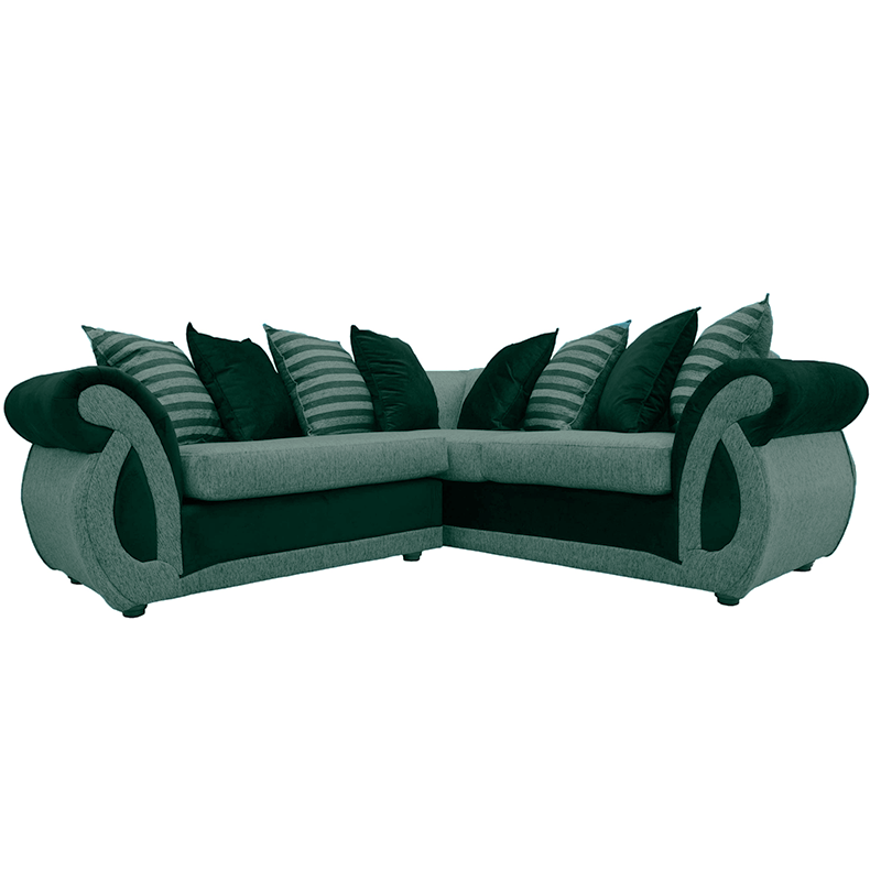 SECCIONAL DOMINGA CHENILLE TIPO LINO VERDE 3 CUERPOS - 1