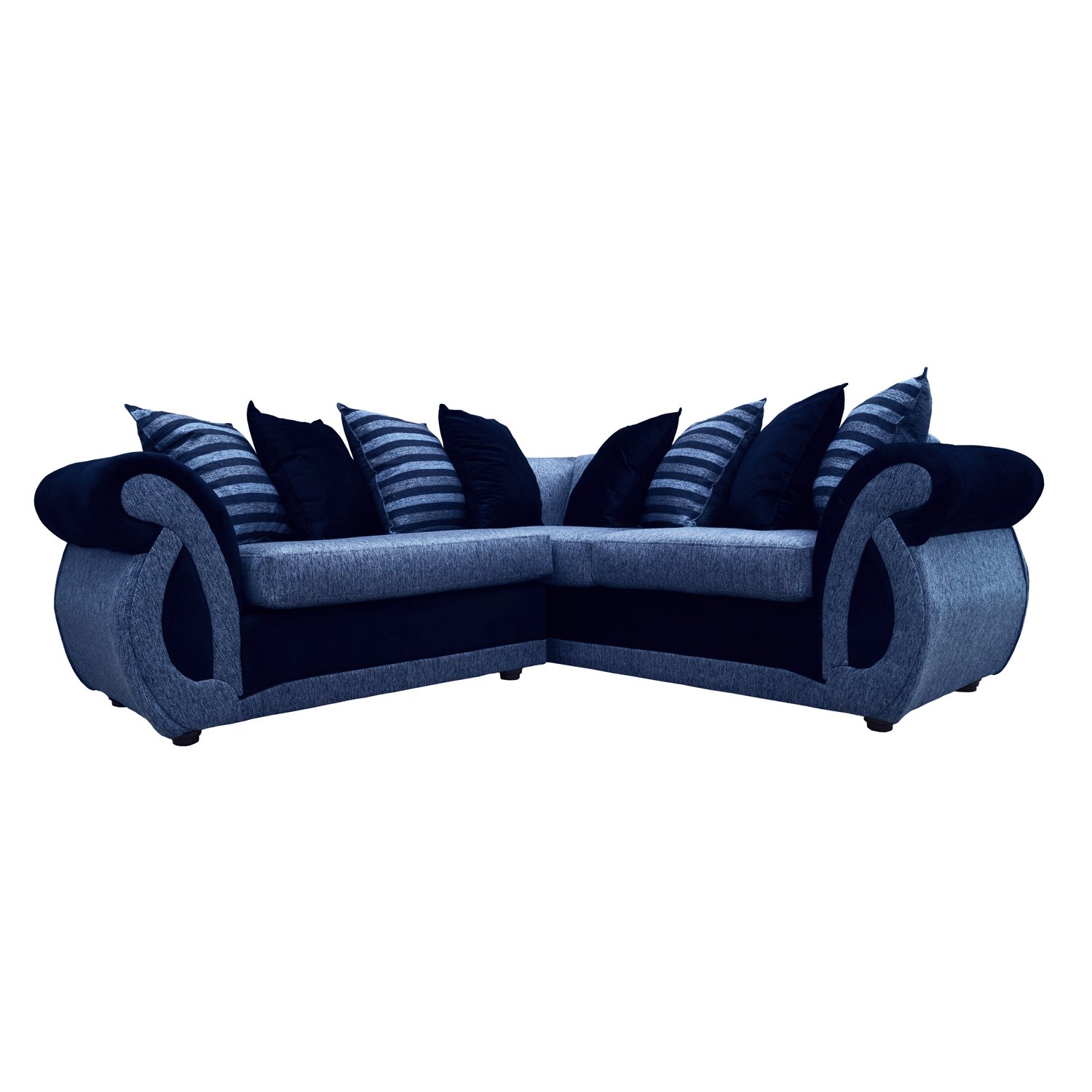 SECCIONAL DOMINGA CHENILLE TIPO LINO AZUL 3 CUERPOS - 1
