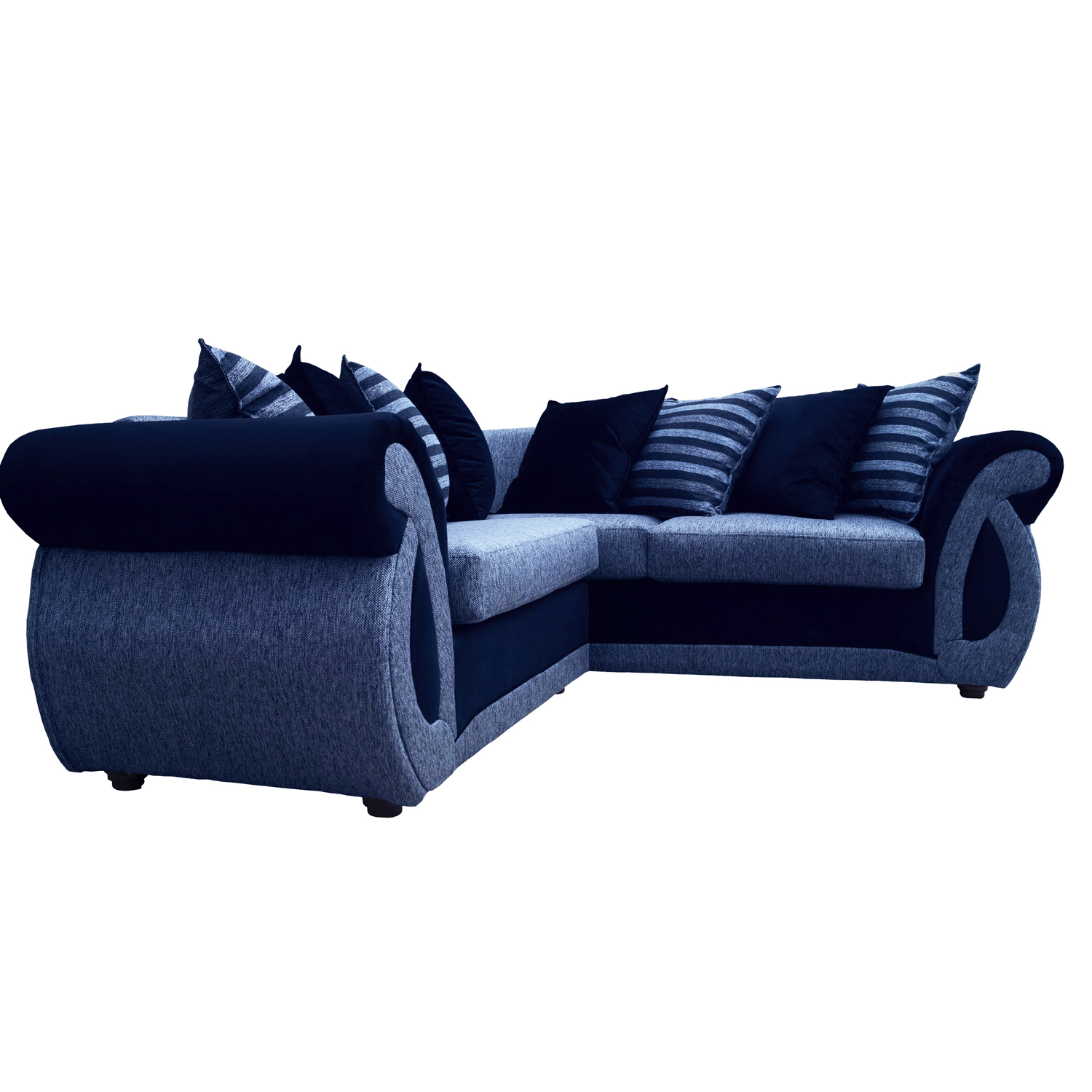 SECCIONAL DOMINGA CHENILLE TIPO LINO AZUL 3 CUERPOS - 2