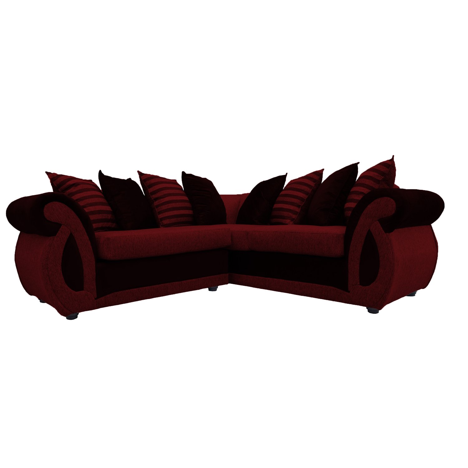 SECCIONAL DOMINGA CHENILLE TIPO LINO ROJO 3 CUERPOS - 1