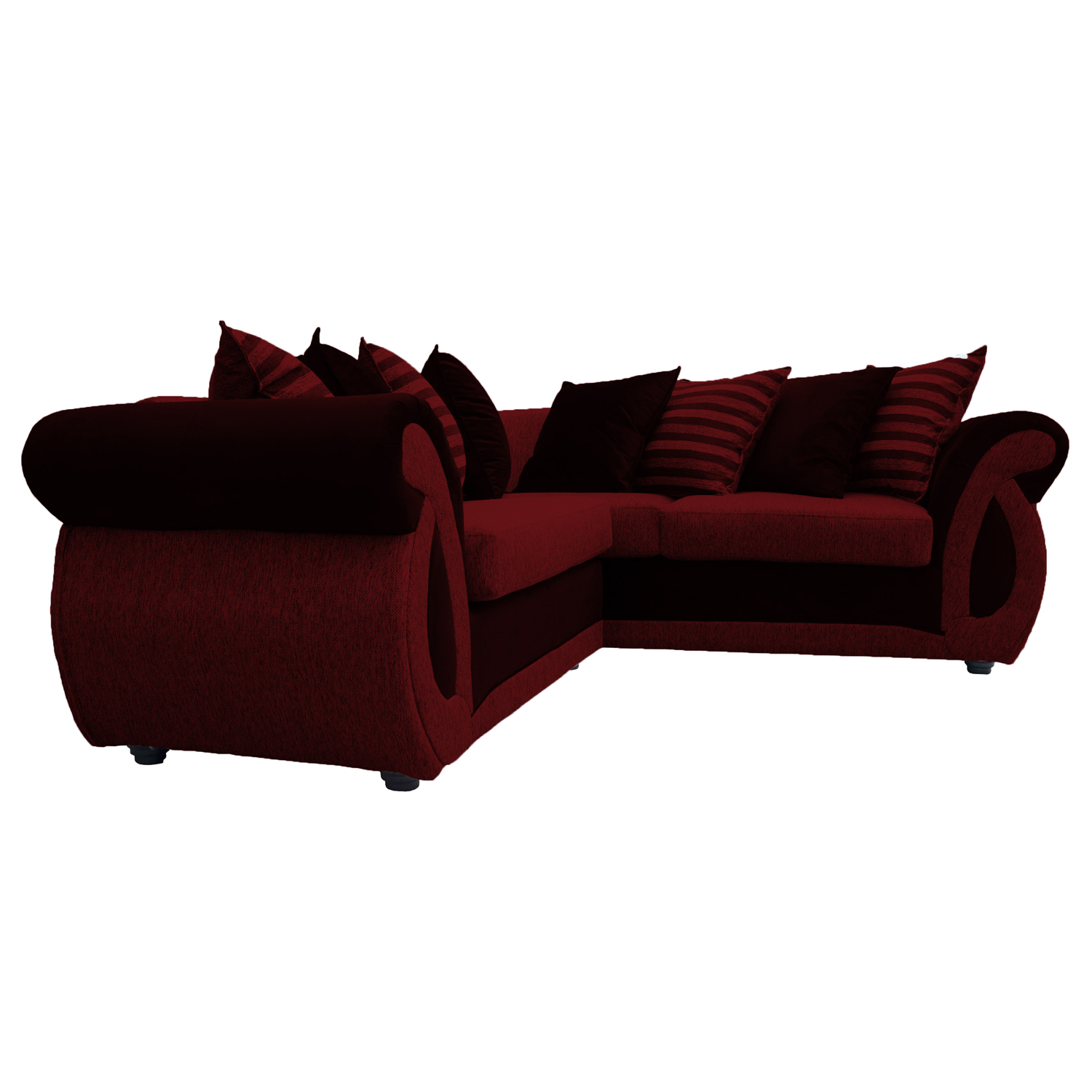 SECCIONAL DOMINGA CHENILLE TIPO LINO ROJO 3 CUERPOS - 2