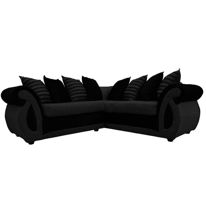 SECCIONAL DOMINGA CHENILLE TIPO LINO NEGRO 3 CUERPOS - 1