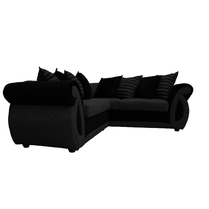 SECCIONAL DOMINGA CHENILLE TIPO LINO NEGRO 3 CUERPOS - 2