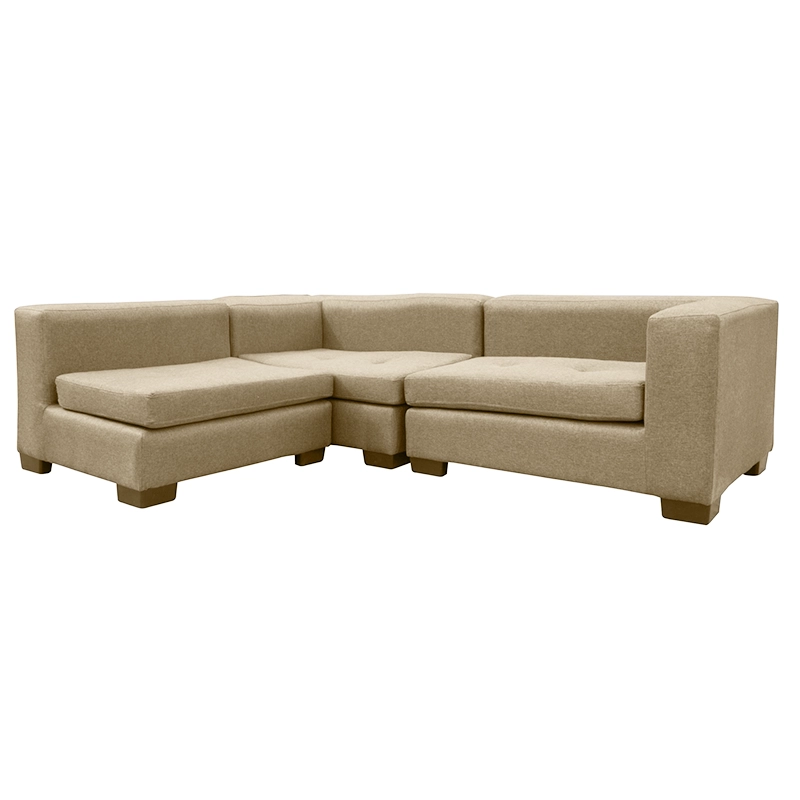 SECCIONAL ROMA CHENILLE TIPO LINO BEIGE  3 CUERPOS - 2