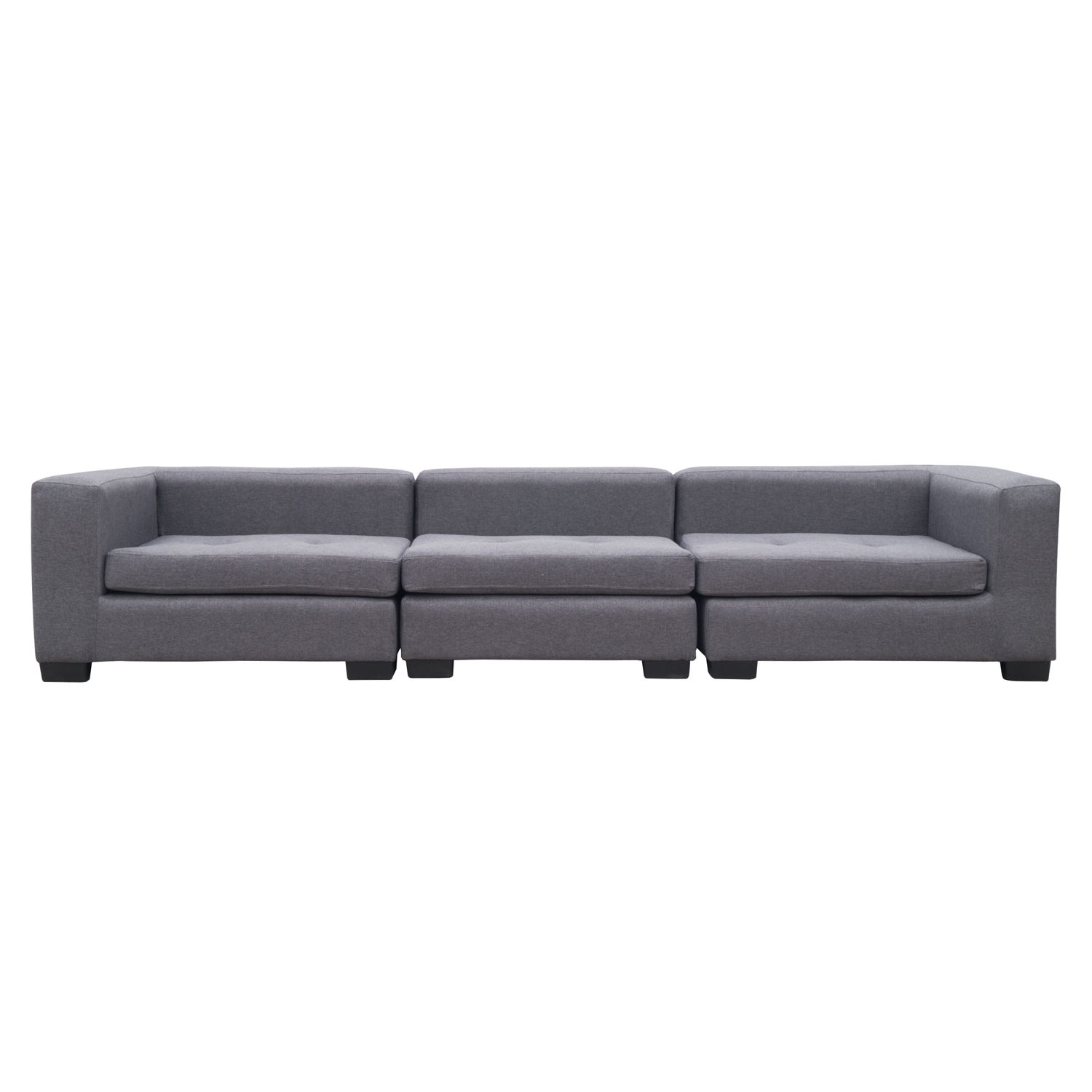 SECCIONAL ROMA CHENILLE TIPO LINO GRIS 3 CUERPOS - 1
