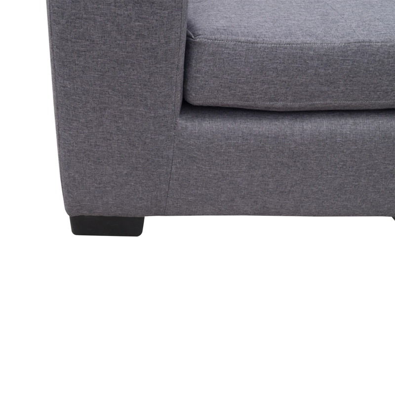 SECCIONAL ROMA CHENILLE TIPO LINO GRIS 3 CUERPOS - 3