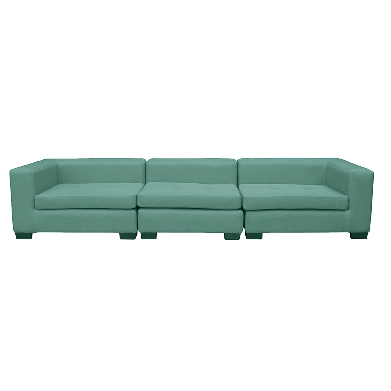 SECCIONAL ROMA CHENILLE TIPO LINO VERDE 3 CUERPOS - 1