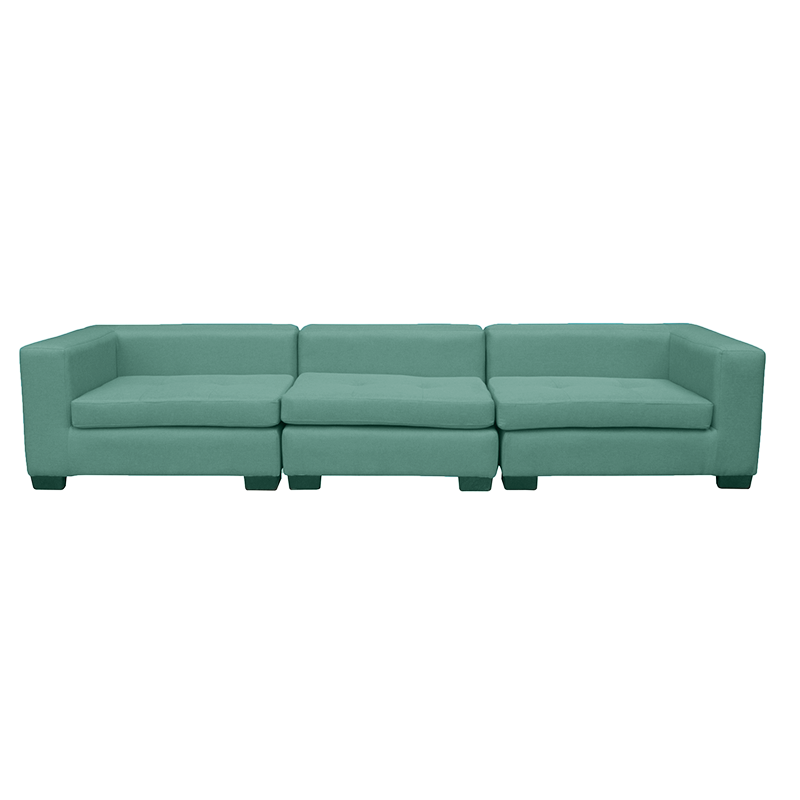 SECCIONAL ROMA CHENILLE TIPO LINO VERDE 3 CUERPOS - 1