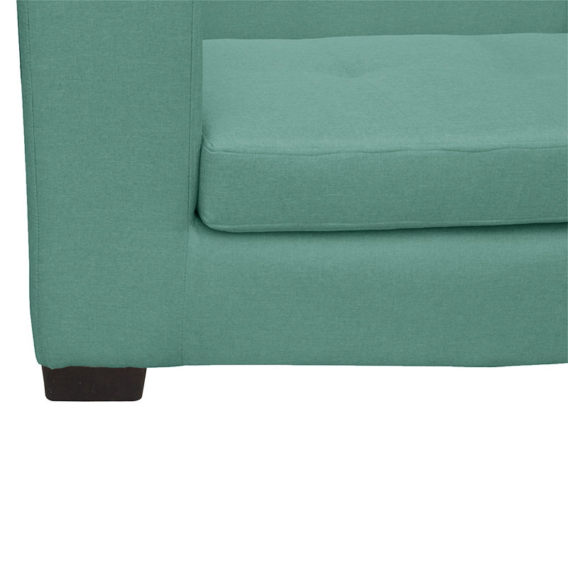 SECCIONAL ROMA CHENILLE TIPO LINO VERDE 3 CUERPOS - 3