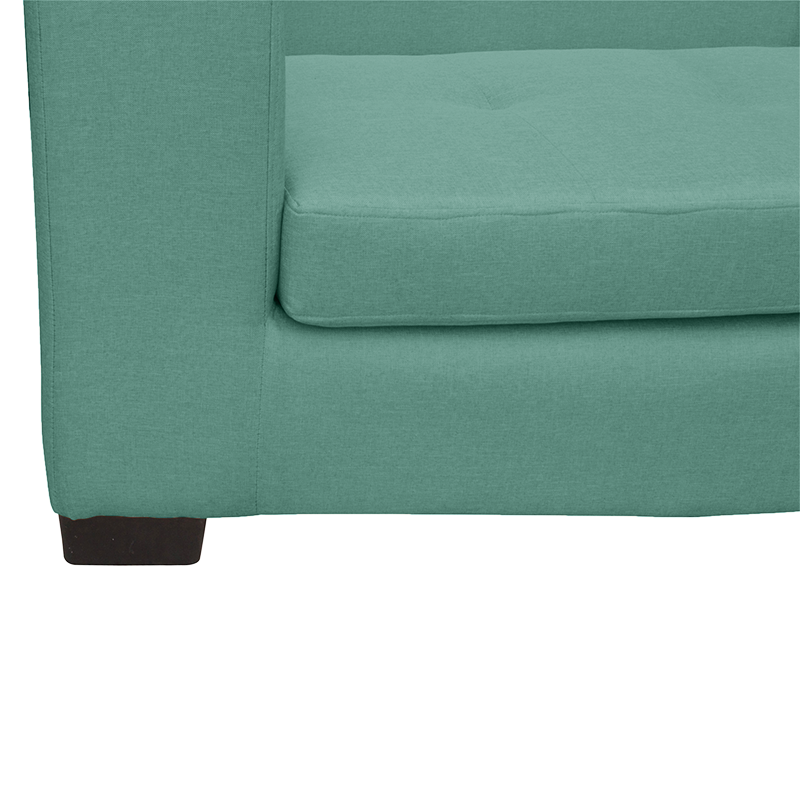 SECCIONAL ROMA CHENILLE TIPO LINO VERDE 3 CUERPOS - 3