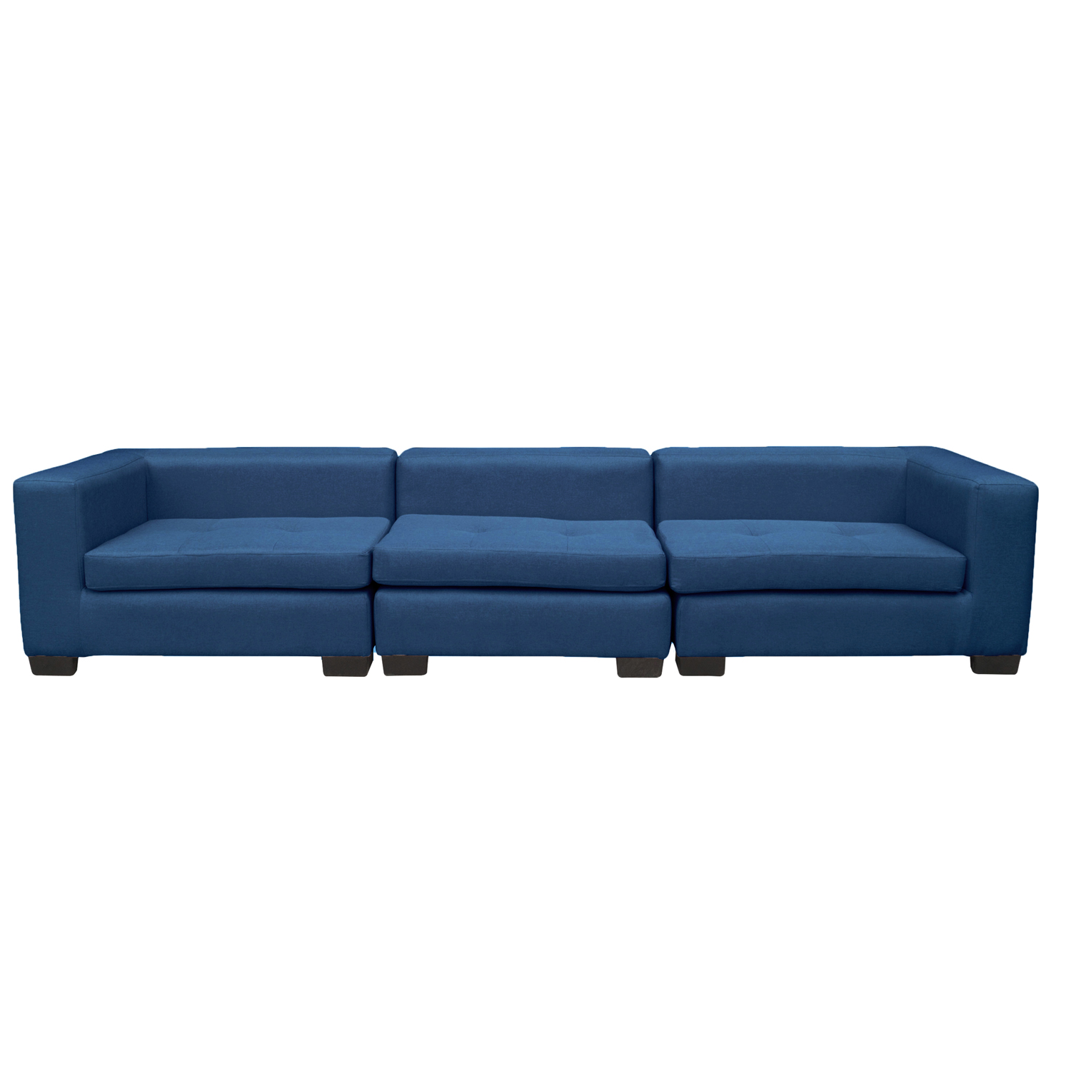 SECCIONAL ROMA CHENILLE TIPO LINO AZUL 3 CUERPOS - 1